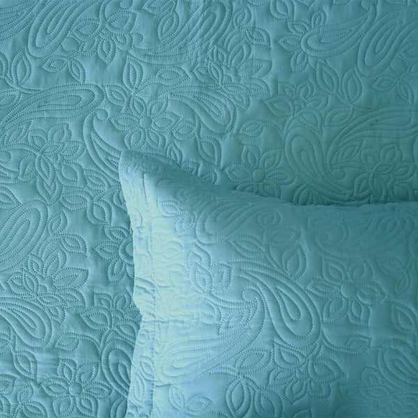 Paisley Embossed Coverlet Set - Peacock