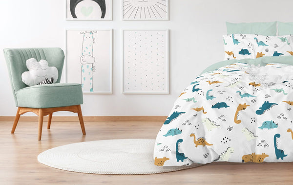 JELLY BEAN KIDS “GLOW-ASAURUS” GLOW QUILT COVER SET